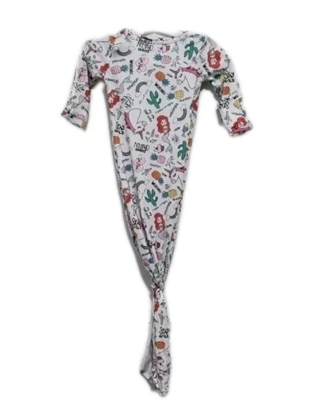 Lil' Sisters Girls 0-3 Month Clothing Co Knotted Nightgown Mermaid Print